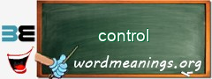 WordMeaning blackboard for control